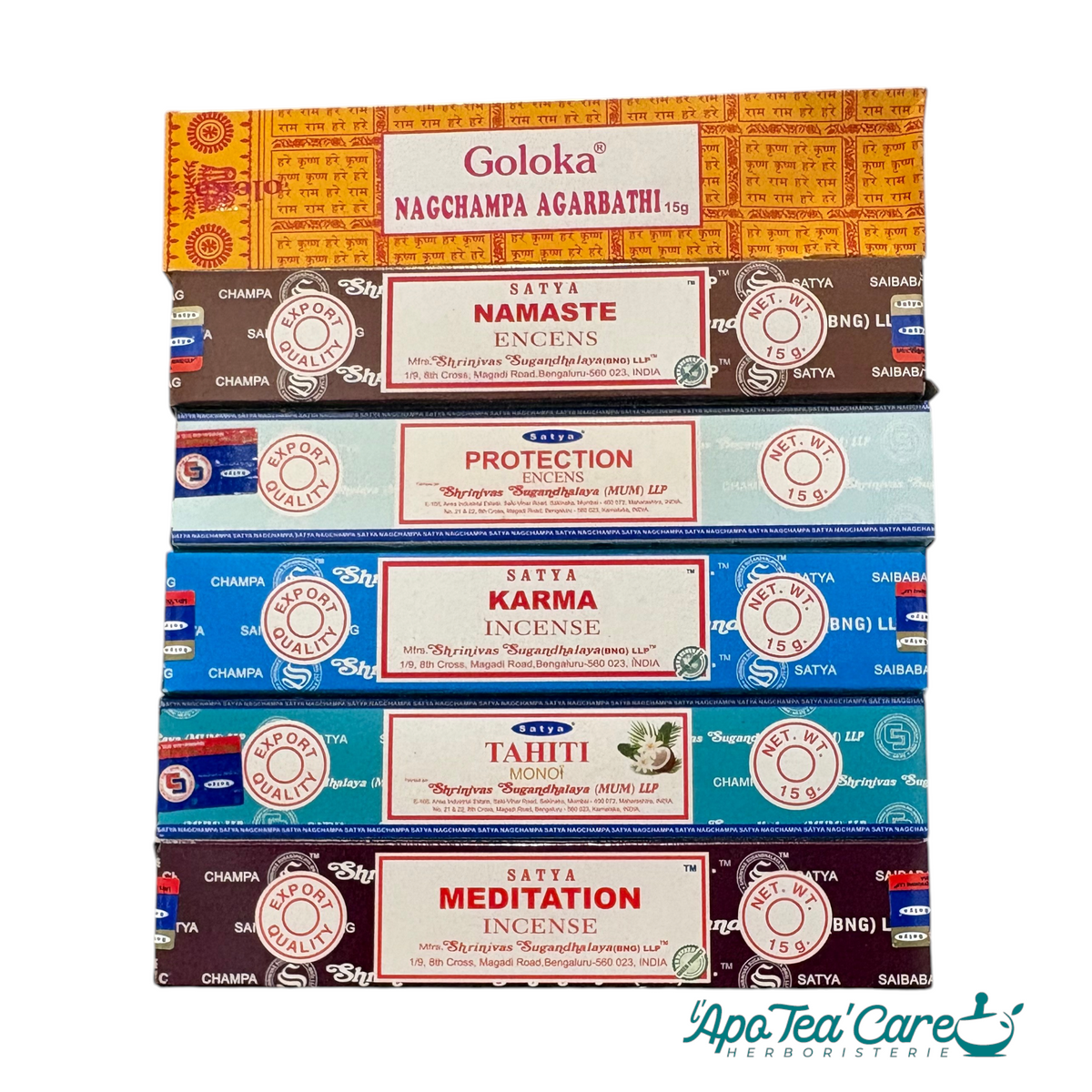 Bâtons d’encens Satya – 6 parfums au choix, 15 g