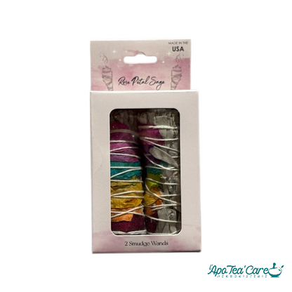 Ensemble de 2 batons de sauge aux pétales de rose