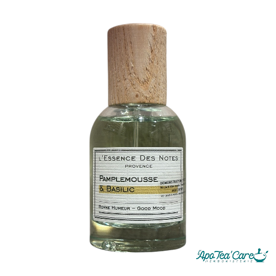 Eau de parfum Pamplemousse & Basilic : orange, citron, sauge, cassis & jasmin - L'Apotea'Care Herboristerie 