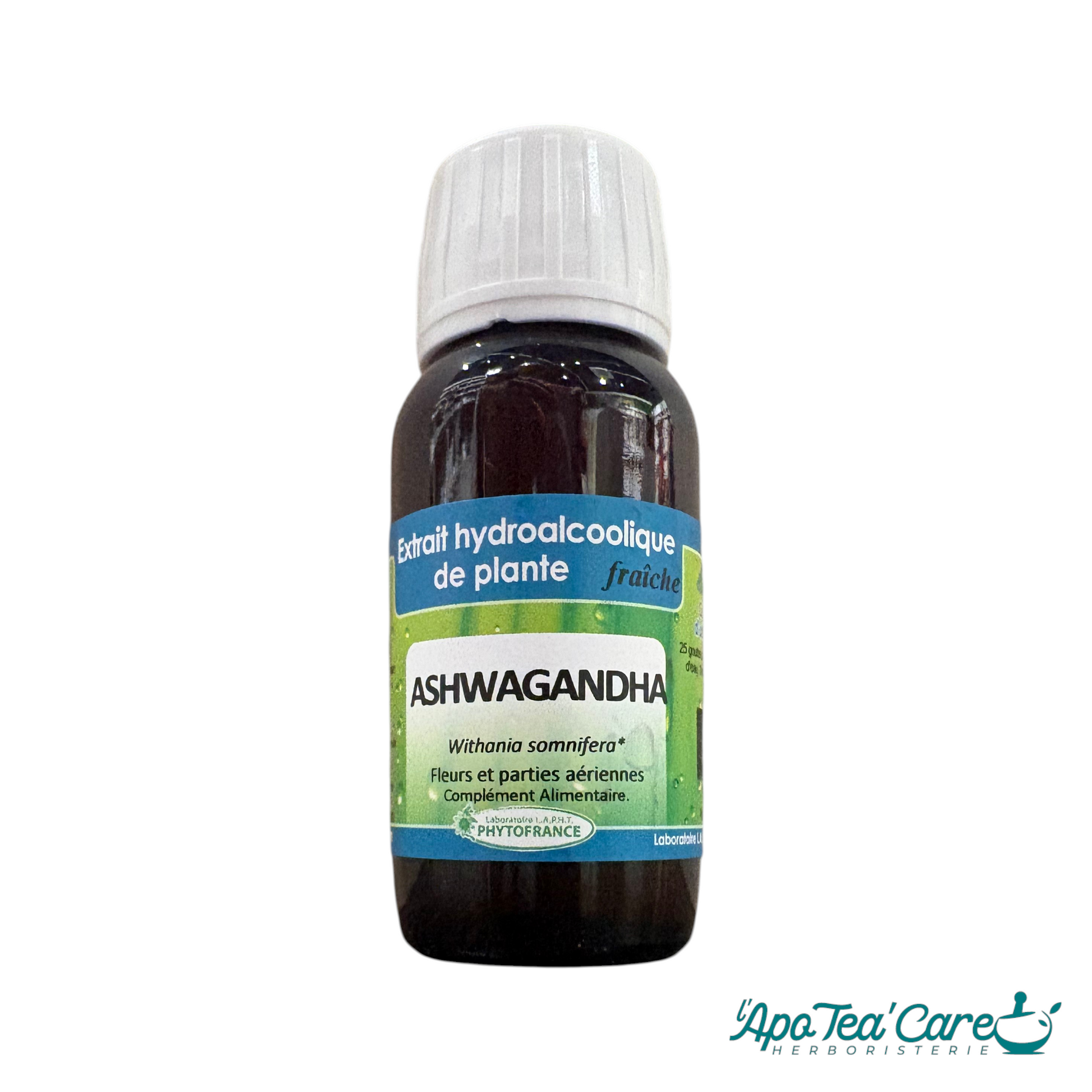 Extrait hydroalcoolique Ashwagandha 60ml PhytoFrance — plante adaptogène vitalité et résistance au stress