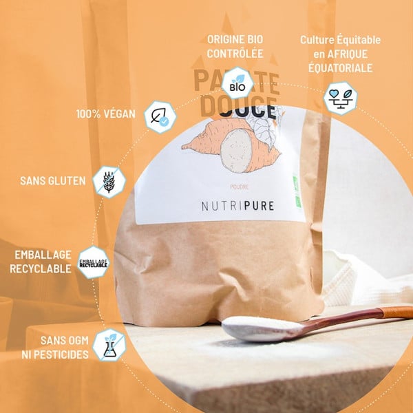 Farine de Patate douce bio - Farine : Blanche - Sachet 750G