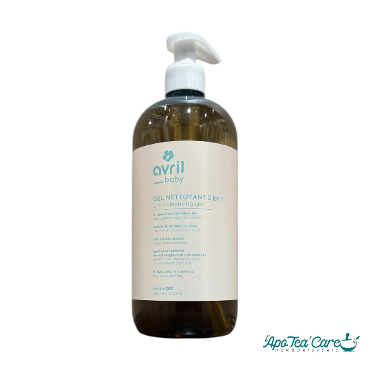 Gel Nettoyant 2 en 1 Bébé Bio Avril Cosmétiques pour le corps et les cheveux de bébé - L'ApoTea'Care
