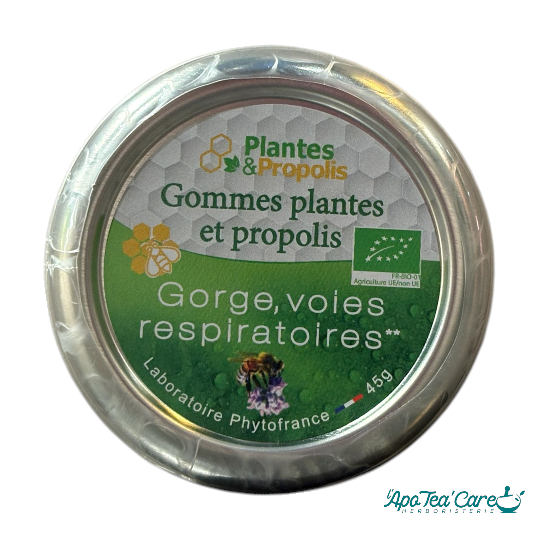 Gommes plantes et propols -Gorge et voies respiratoires - adoucit - L'ApoTea'Care herboristerie