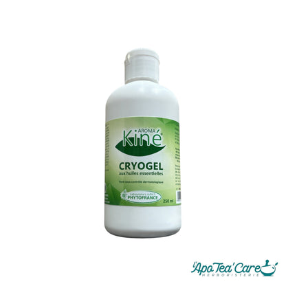Flacon de 250 ml de Cryogel Aroma-Kiné aux huiles essentielles de Herboristerie L'ApoTea'Care pour massage bien-être