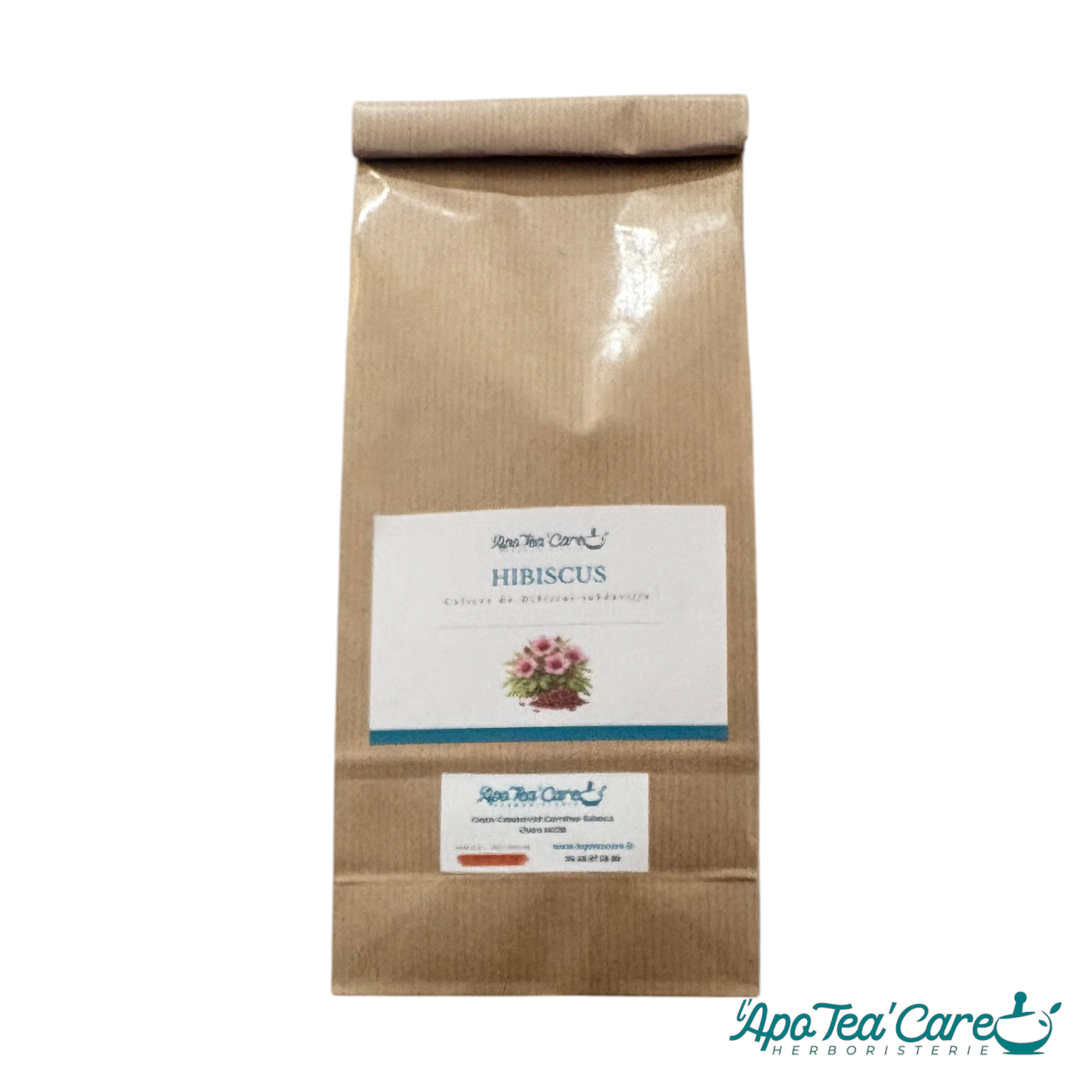 Sachet kraft Hibiscus Karkadé L'ApoTea'Care – Fleurs entières pour infusion