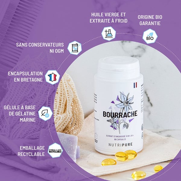 Huile de Bourrache - Format : 90 capsules