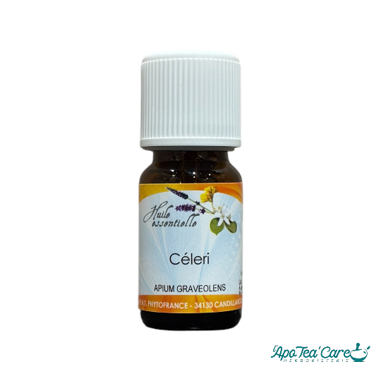 Huile essentielle de céleri 10ml Phytofrance. Tonifiante et clarifiante. L'ApoTea'Care