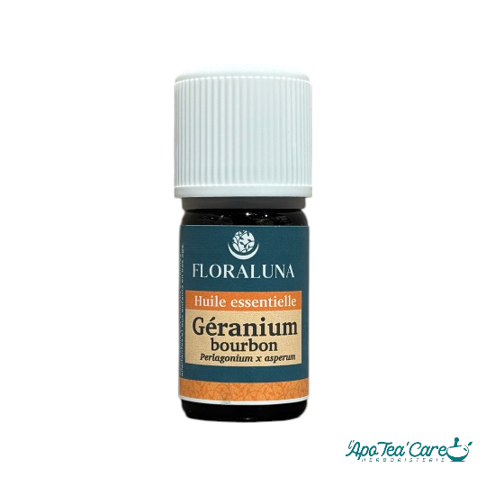 Huile essentielle de géranium bourbon 5ml Floraluna, Assainissante, répulsive naturelle - L'ApoTea'Care