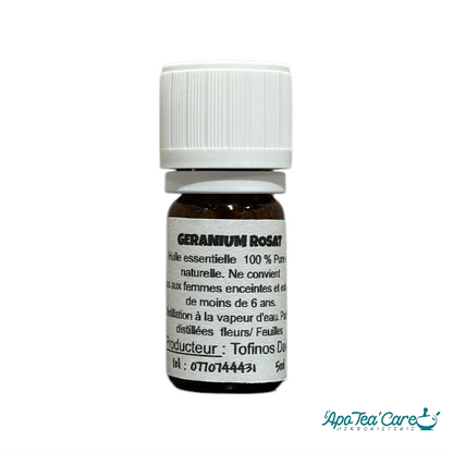 Huile essentielle de géranium rosat bio 5ml Aromatic 66. Équilibrante, tonifiante - L'ApoTea'Care