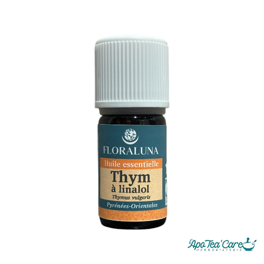 Huile Essentielle Thym à Linalol 5ml – Bio Pyrénées, Douce & Florale | Floraluna - L'ApoTea'Care Herboristerie, votre spécialiste en huiles essentielles 