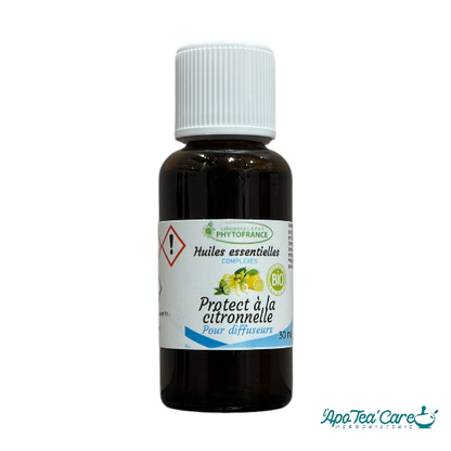 Complexe d'Huiles Essentielles Diffuseur Protect à la Citronnelle 30ml - L'ApoTea'Care - anti moustiques 