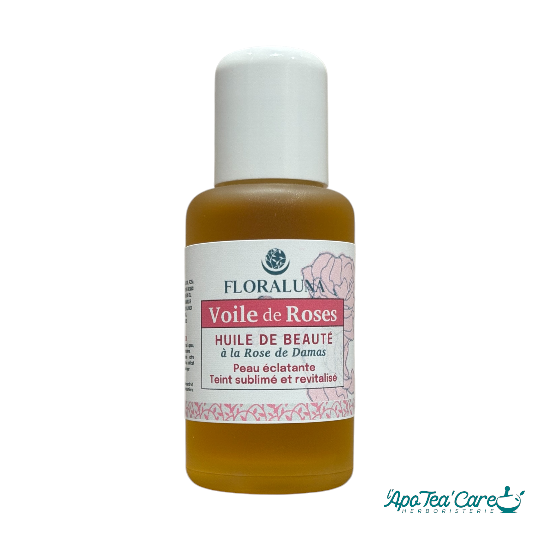 Huile de Beauté Aromatique Voile de Roses Bio - pour sublimer le teint - Beauté Naturelle L'ApoTea'care herboristerie 