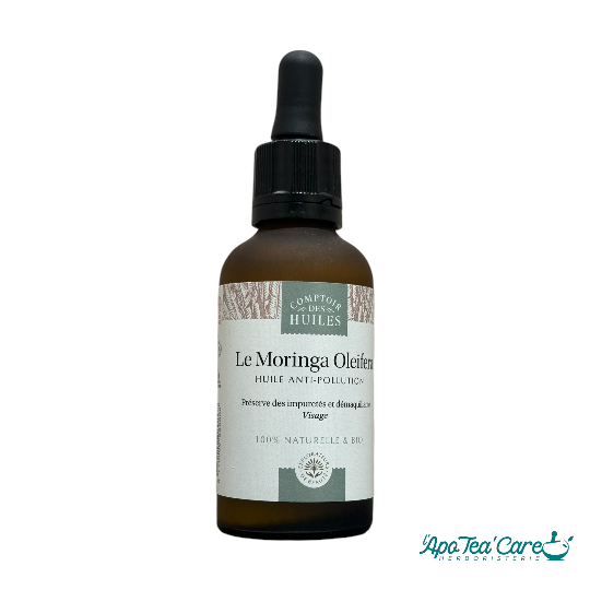 Huile de Moringa Oleifera Bio- antioxidante et protectrice - L'ApoTea'Care - antipollution naturelle