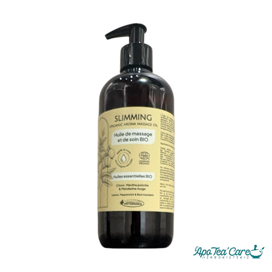 Huile de Massage Slimming 500ml – Huiles Essentielles & Végétales Bio pour Fermité & Silhouette