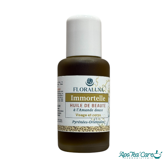 Huile de Massage Macérât d’Immortelle - apaisante et régénérante - L'ApoTea'Care Herboristerie 