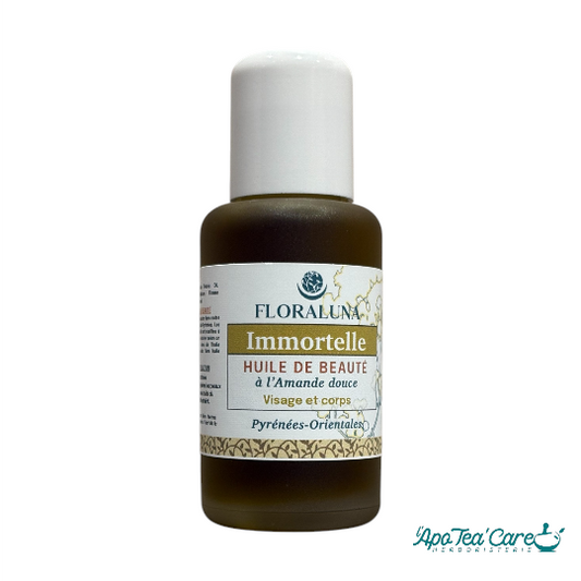 Huile de Massage Macérât d’Immortelle - apaisante et régénérante - L'ApoTea'Care Herboristerie 