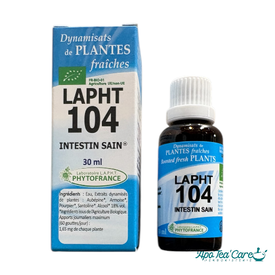 LAPHT 104 Intestins Sains 30ml – Dynamisat de Plantes Fraîches Bio pour le Confort Digestif