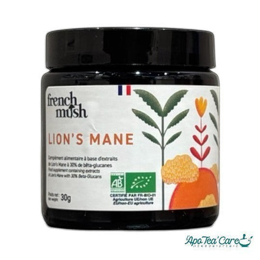 Lion's Mane de french Mush disponible en poudre ou gelules chez L'ApoTea'Care Herboristerie
