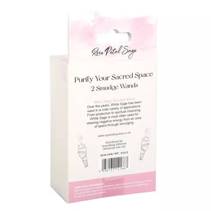 Ensemble de 2 batons de sauge aux pétales de rose