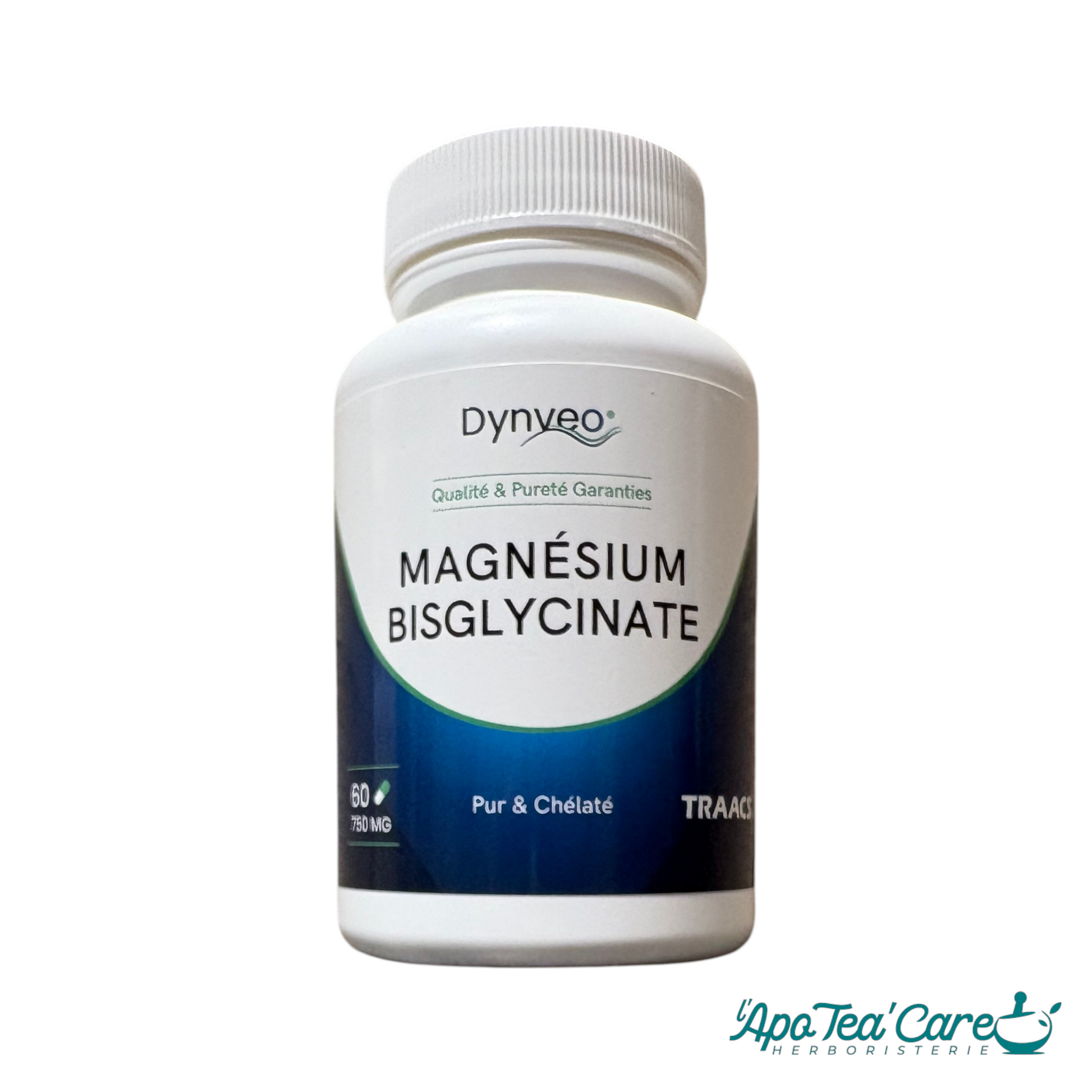 Magnesium bisglynicate 60 gelules - Stress & fatigue nerveuse - Dynveo - L'ApoTea'Care