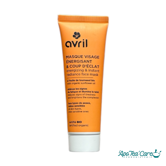 Masque Visage Énergisant & Coup d’Éclat Bio – Avril Cosmétiques - réduit les signes de fatigue - L'ApoTea'Care 