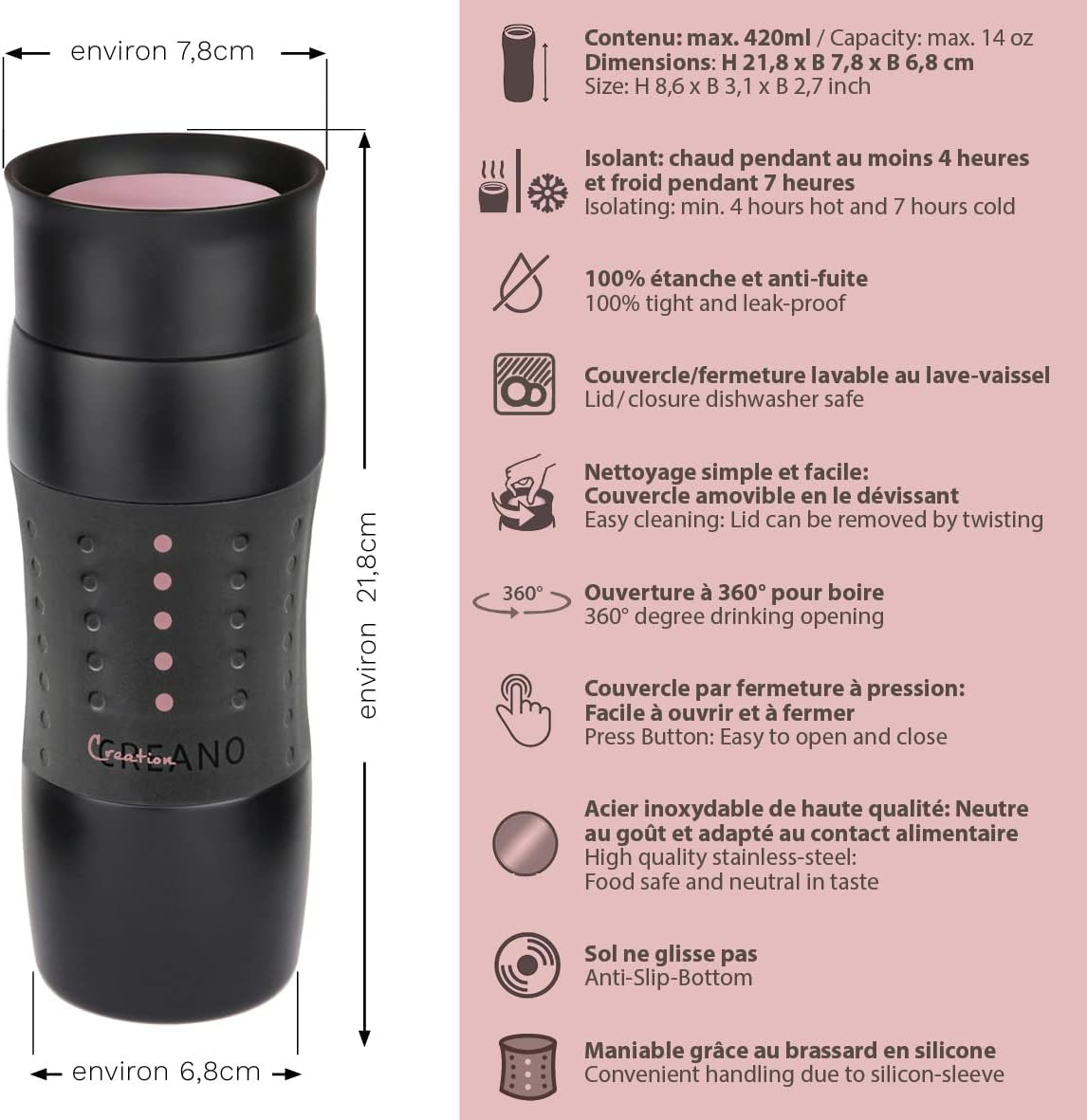 Creano Mug de voyage Creano Design 420ml