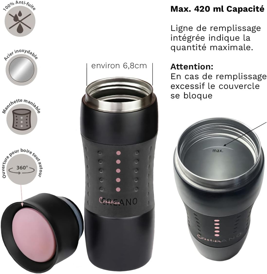 Creano Mug de voyage Creano Design 420ml