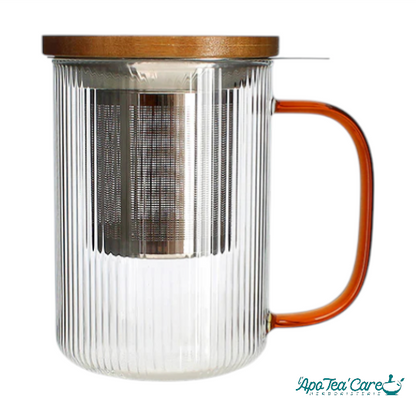 Tisanière Karl en Verre Borosilicate 300ml & 475ml – Anse Graphite | L'ApoTea'Care Herboristerie