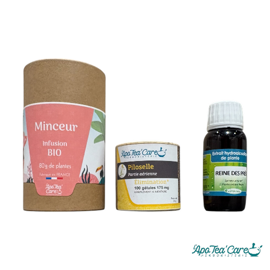 Pack 3 Produits - Minceur & Drainage Bio - Reine des Prés, Piloselle & Infusion Minceur