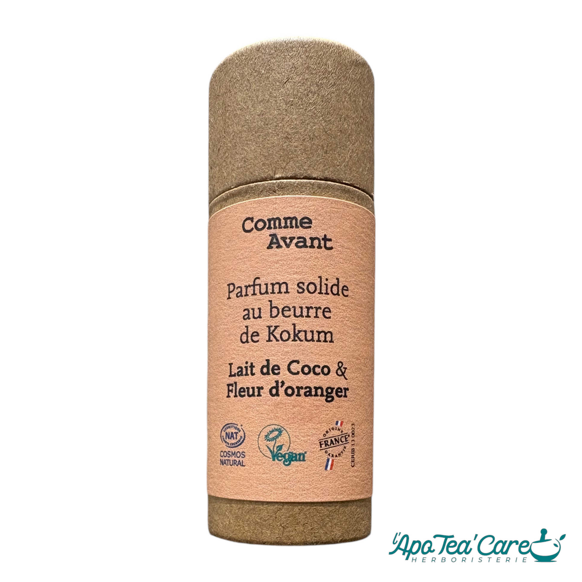 Parfum solide naturel beurre de kokum lait de coco fleur d'oranger Comme Avant – 20g – L'ApoTea'Care