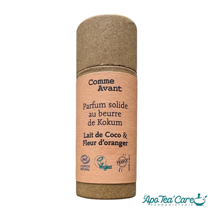 Parfum solide naturel beurre de kokum lait de coco fleur d'oranger Comme Avant – 20g – L'ApoTea'Care