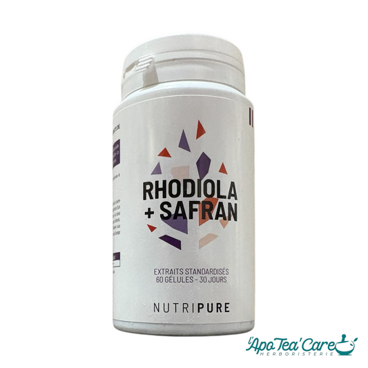 Rhodiola Rosea Safran 60 gélules – stress humeur bien-être mental | nutripure - L'ApoTea'Care