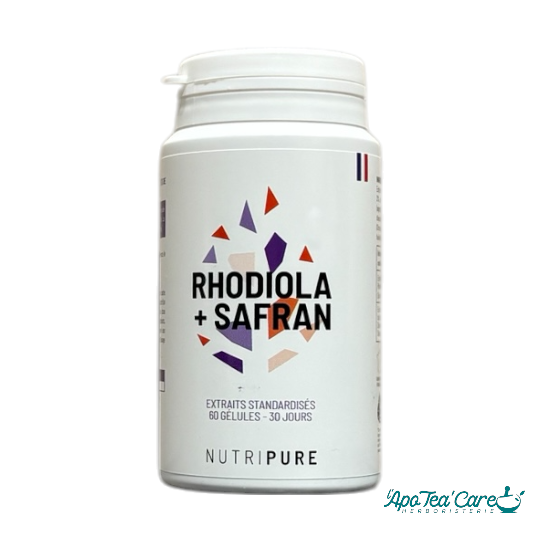 Rhodiola Rosea Safran 60 gélules – stress humeur bien-être mental | nutripure - L'ApoTea'Care