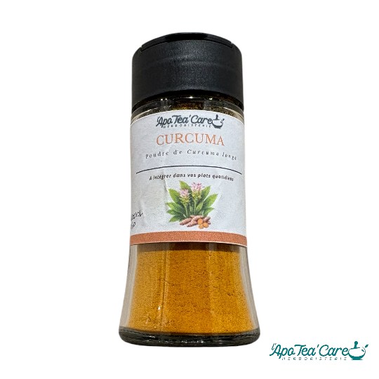 Saupoudreur Curcuma Poudre 40g - Bocal Verre Hermétique