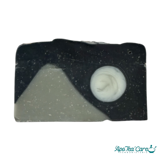Savon Pleine Lune bio : charbon actif, argile blanche, palmarosa & lavandin pour les peaux à imperfections- L'ApoTea'Care et les savons fous - Herboristerie