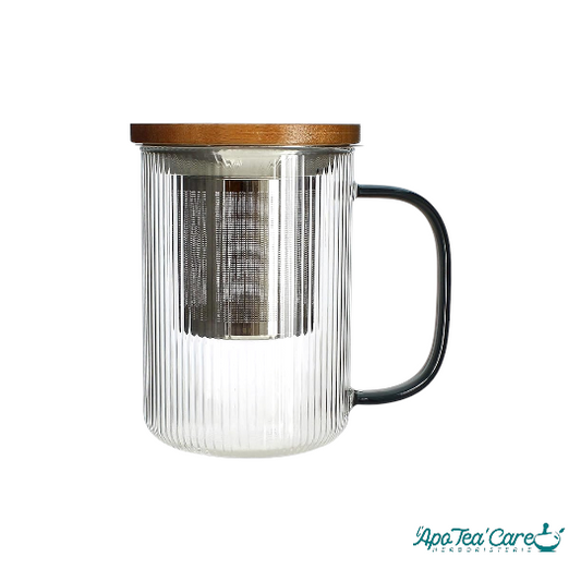 Tisanière Karl 475ml en Verre Borosilicate avec Anse Jade
