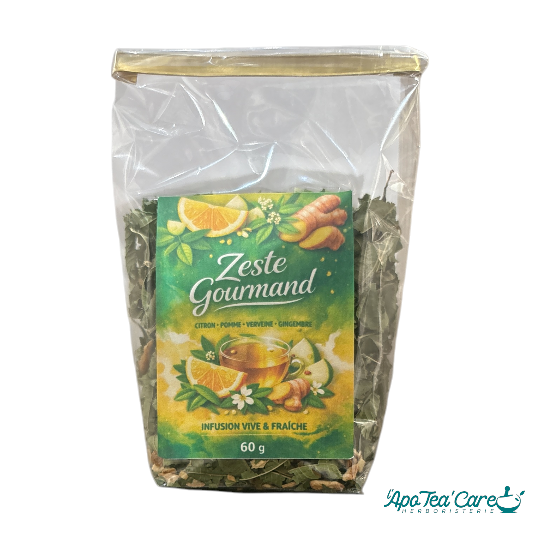 Tisane Zeste Gourmande 60g – Citron, Pomme, Verveine & Gingembre | L’ApoTea’Care