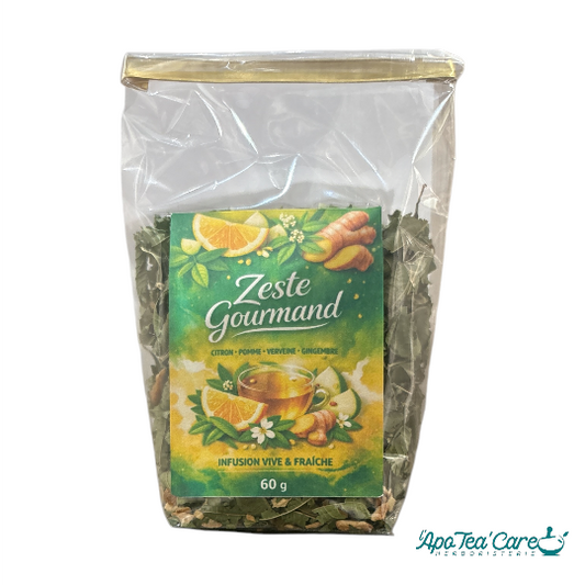 Tisane Zeste Gourmande 60g – Citron, Pomme, Verveine & Gingembre | L’ApoTea’Care